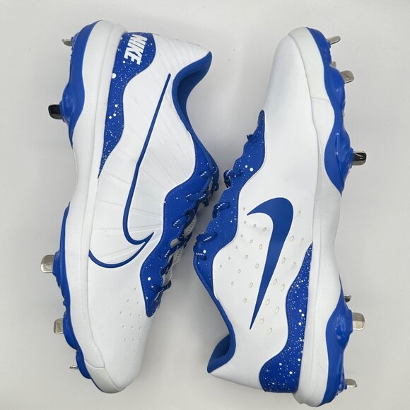 Men's Nike Alpha Huarache Varsity 4 Low White/Hyper Royal DJ6516-102 Size 13 NEW - Picture 7 of 8